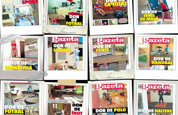 DOR DE SPORT » Ediție specială a Gazetei de azi: ziar cu 12 coperte! Sportivii s-au lăsat fotografiați în casele lor, gata echipați de competiții