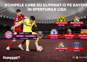 Bayern – Villarreal: Bavarezii pot fi eliminaţi pentru al doilea an la rând în sferturile de finală. Ce şanse are Villarreal