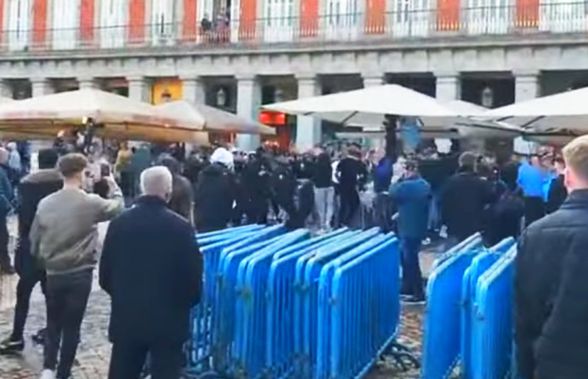 Ultrașii de la Chelsea și Manchester City, bătaie pe străzile din Madrid! Imagini violente