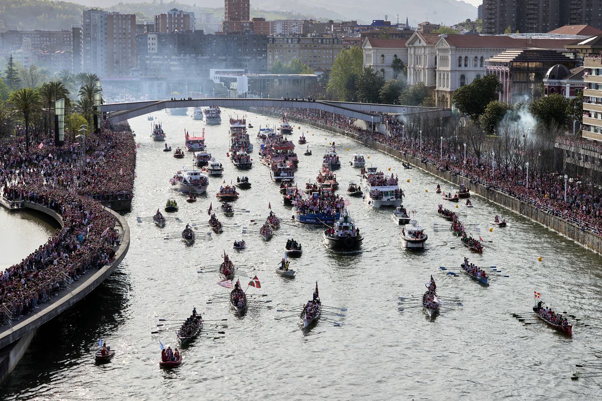 Atheltic Bilbao a sărbătorit câștigarea Cupei Spaniei pe apă