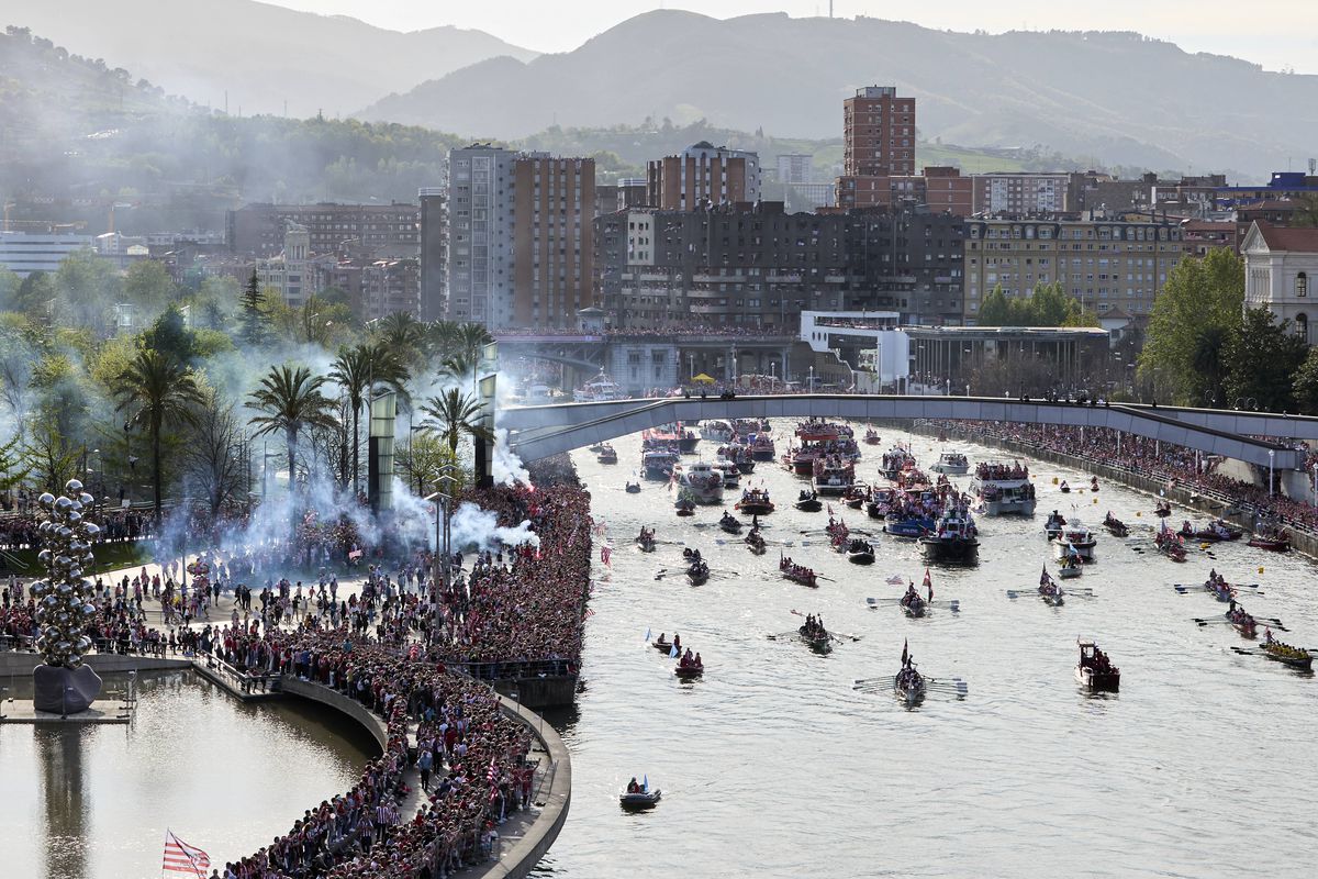 Atheltic Bilbao a sărbătorit câștigarea Cupei Spaniei pe apă