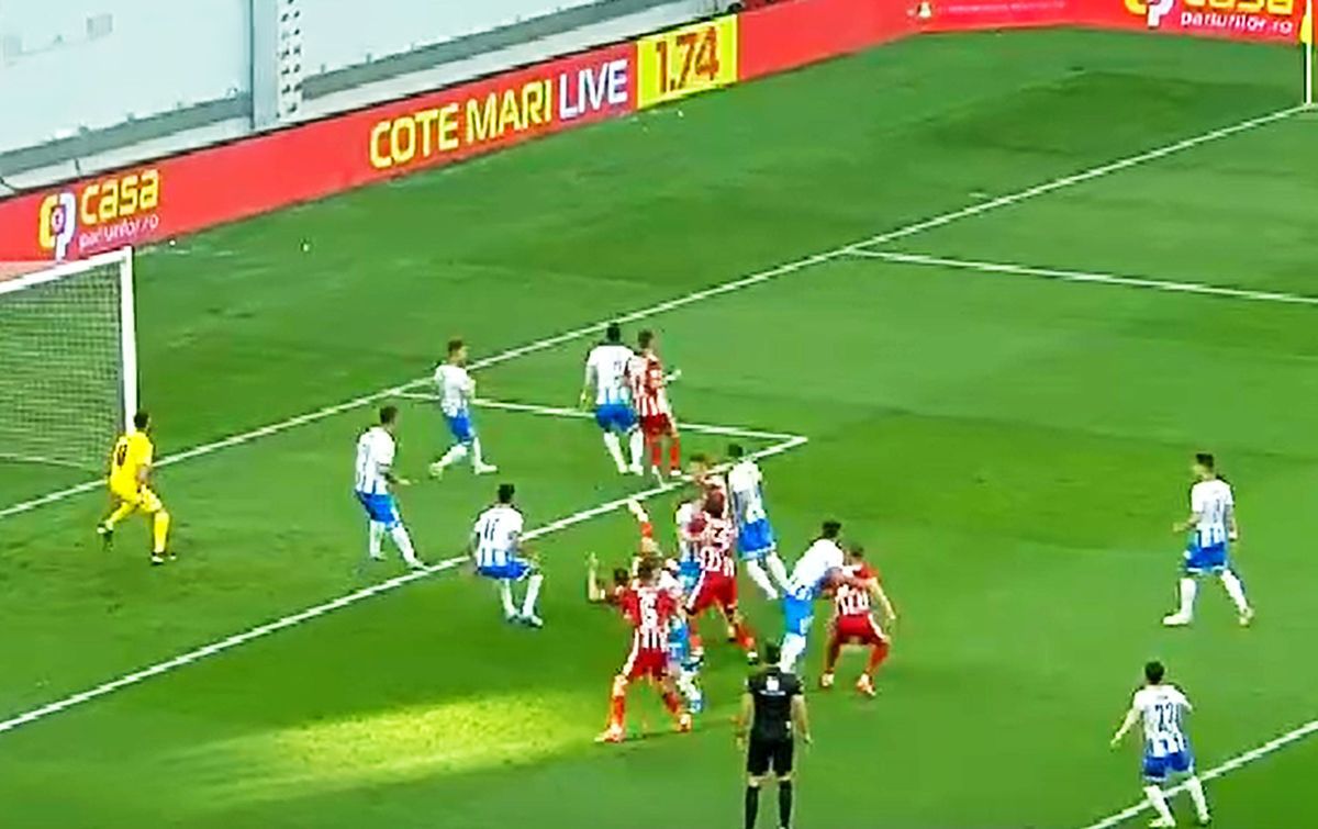 Penalty nedat în prima repriză din CSU Craiova - Sepsi » Mihai Stoica, ironie la adresa lui Feșnic