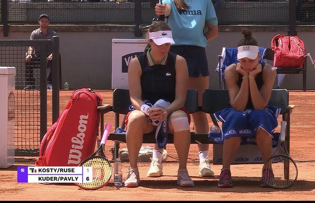 Scene uluitoare la Roma » Ucraineanca Kostyuk, partenera Gabrielei Ruse, n-a mai revenit de la vestiare în meciul cu rusoaicele Kudermetova și Pavlyuchenkova