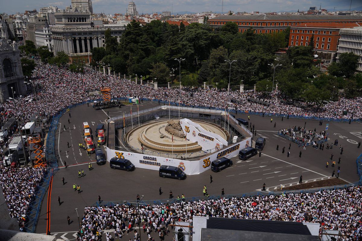 Cele mai tari imagini de la sărbătoarea de titlu a celor de la Real Madrid. 12.05.2024. Sursă foto: Imago