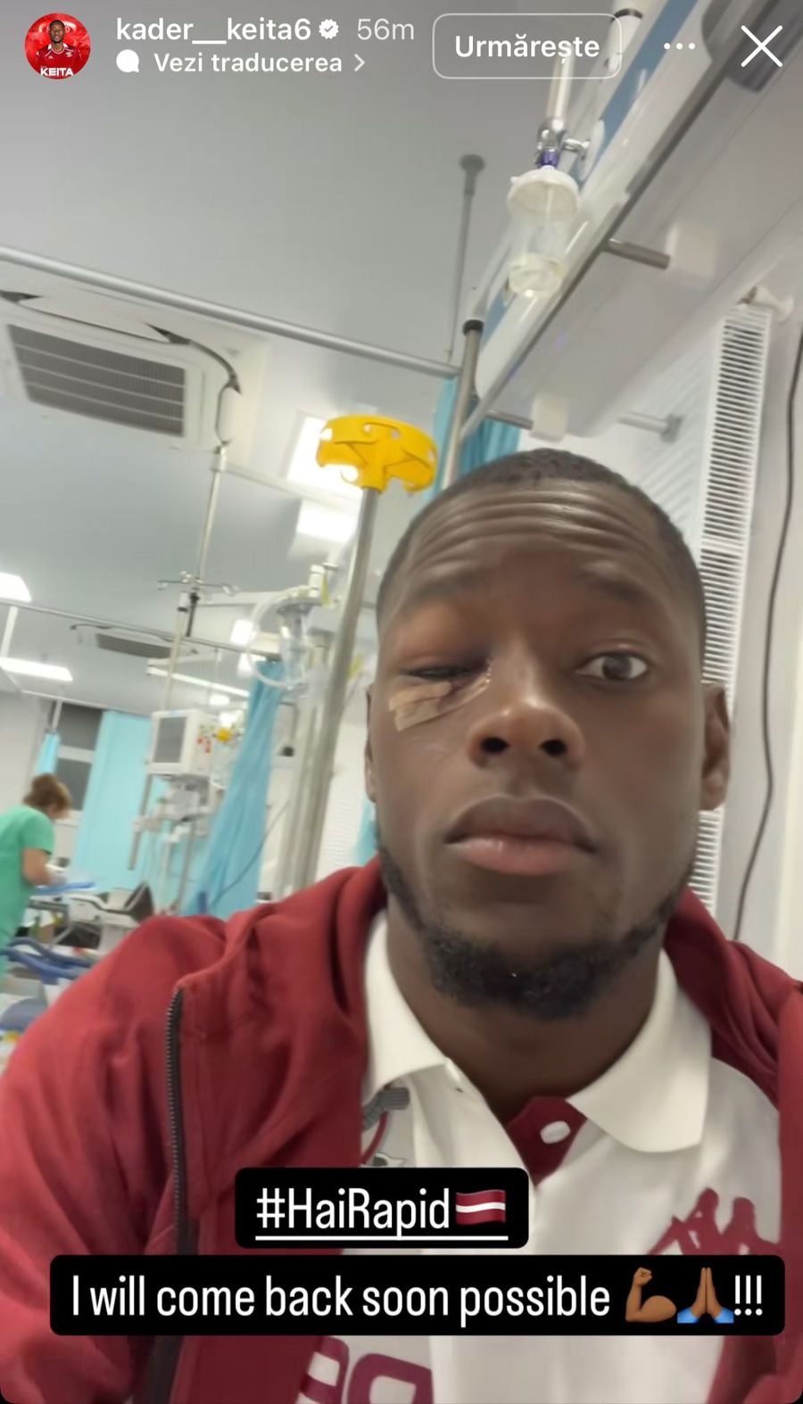 Jucătorul Rapidului a ajuns la spital înainte de meciul cu Dinamo