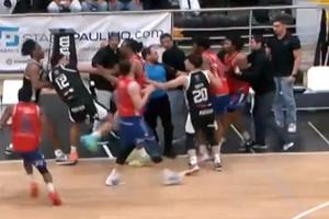 Scandal într-un meci de baschet din Portugalia! 11 jucători au fost eliminați, după ce s-au bătut pe teren