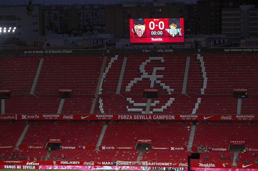 Derby-ul Sevilla-Betis (2-0), primul meci după revenirea La Liga, s-a disputat în absența spectatorilor // foto: Guliver/gettyimages