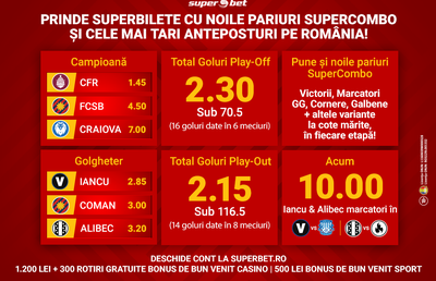 PRINDE SUPERPARIURI CU SPECIALELE SUPERCOMBO ȘI ANTEPOST PE CAMPIONATUL ROM NESC! VEZI ACUM COTELE MĂRITE!