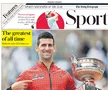 Prima pagină - Novak Djokovic, campion la Roland Garros