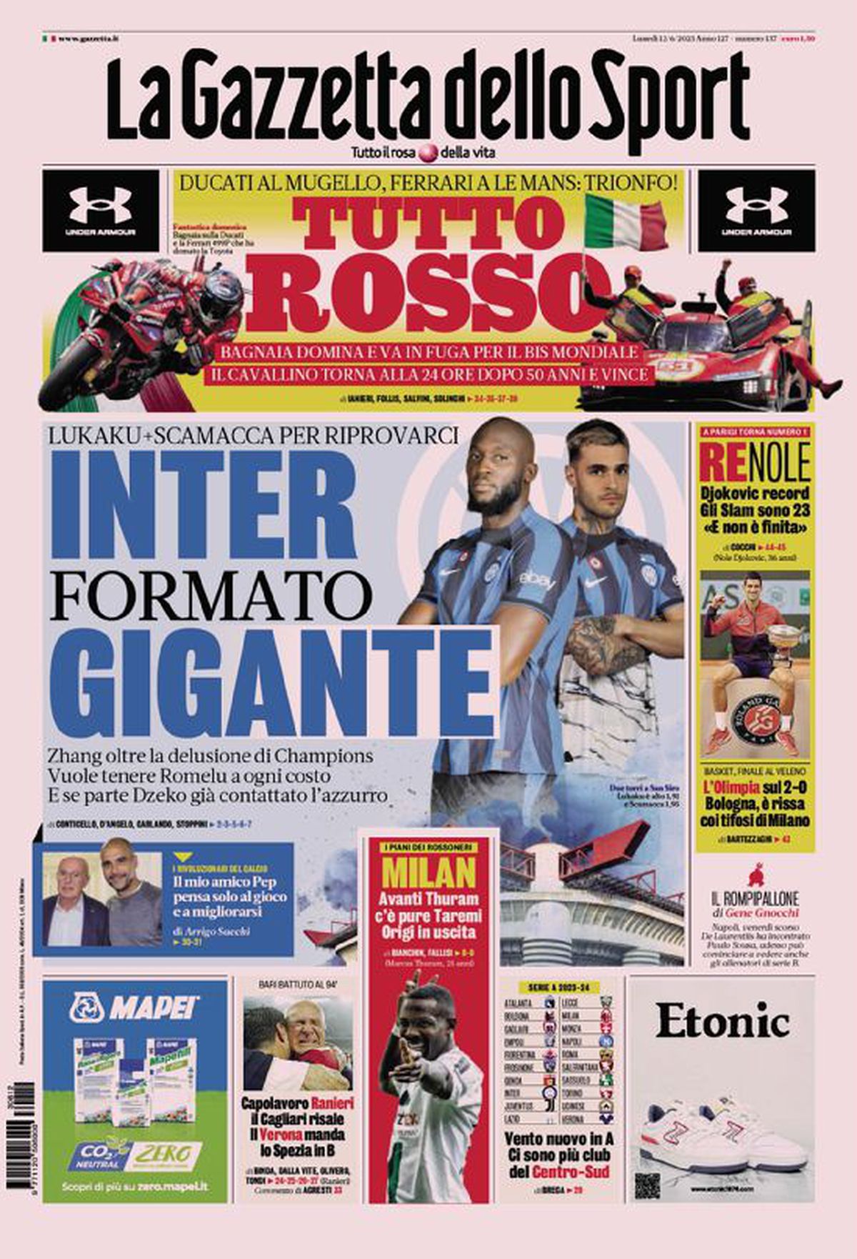 Prima pagină - Novak Djokovic, campion la Roland Garros