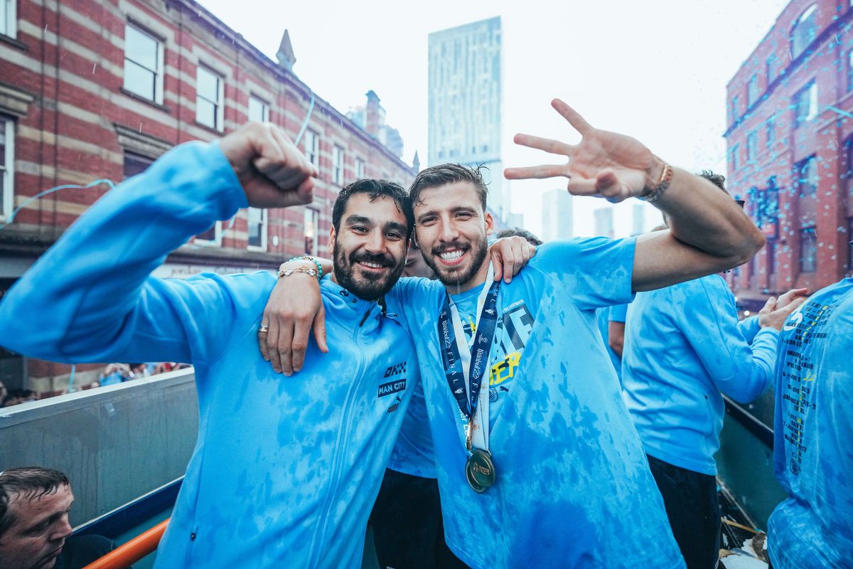 Manchester City sărbătorește triumful din Liga Campionilor