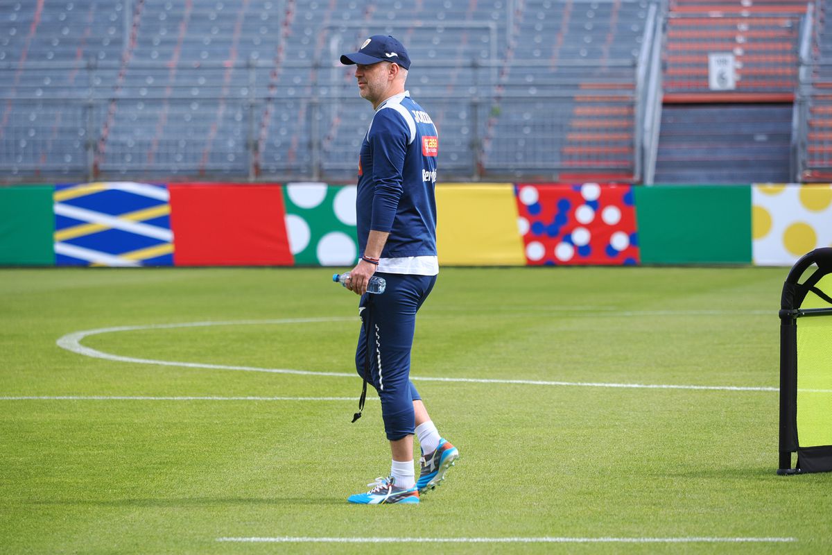 Edward Iordănescu la antrenamentul din 12 iunie al echipei naționale de la Würzburg