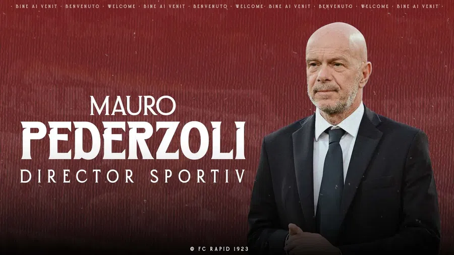 Mauro Pederzoli, noul director sportiv de la Rapid. FOTO: fcrapid.ro Rapid l-a numit oficial pe Mauro Pederzoli în fruntea clubului » Libertate totală: „Asta le spun suporterilor”