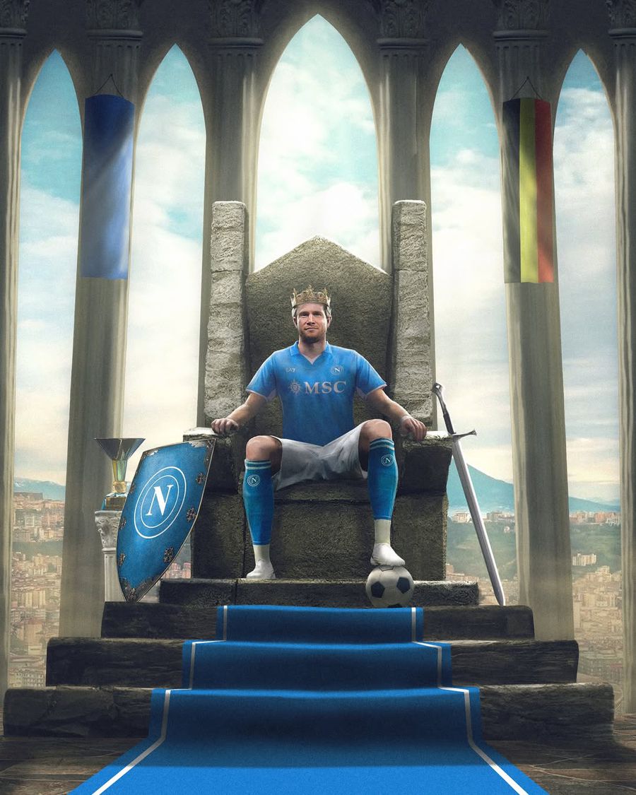 Kevin de Bruyne a fost prezentat oficial la Napoli / Foto: Instagram Kevin de Bruyne a fost prezentat oficial la Napoli: „Regele este aici”