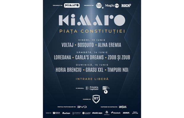 KIMARO FESTIVAL 2025 începe vineri. Ne vedem în Piața Constituției! Trei zile. Trei radiouri. Trei scene. Și voi!