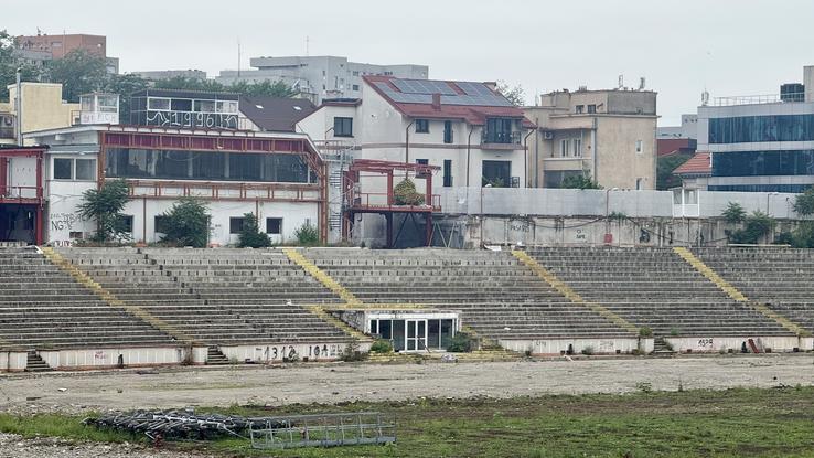 Așa arată situația pe șantierul stadionului Dinamo, lucrările fiind blocate. Foto: Andrei Crăițoiu (GSP.RO)