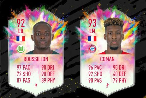 Kingsley Coman, de la Bayern, și Jerome Roussillon, de la Wolfsburg, primesc super carduri în FIFA Ultimate Team // captură YouTube @ TheGISALEGEND