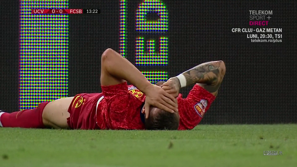 CS U CRAIOVA - FCSB. Imagini violente