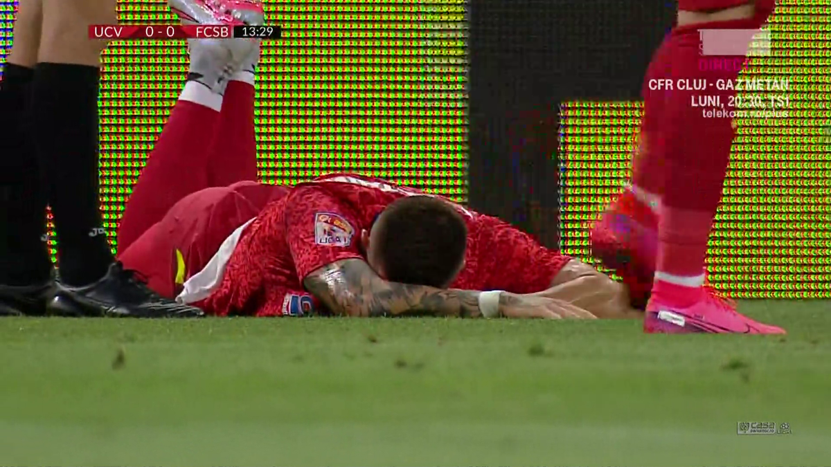 CS U CRAIOVA - FCSB. Imagini violente