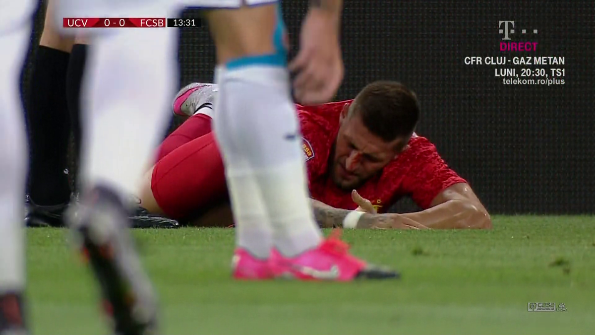 CS U CRAIOVA - FCSB. Imagini violente