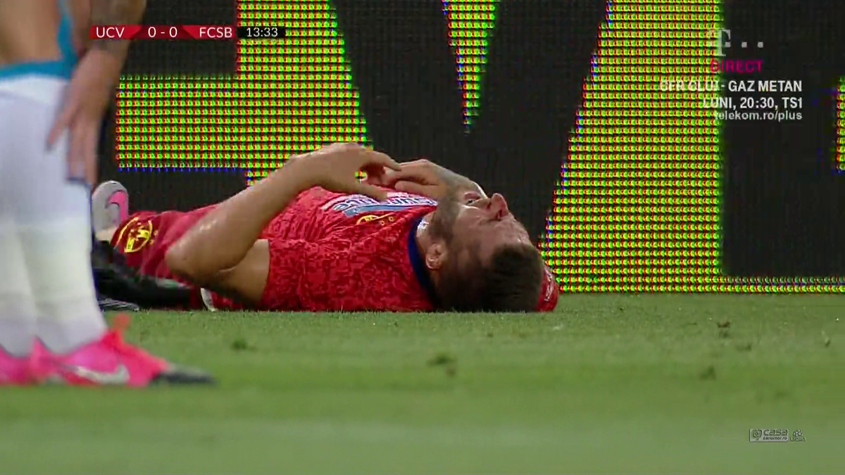 CS U CRAIOVA - FCSB. Imagini violente