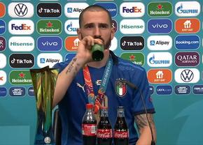 Sărbătoare cu Heineken și Coca-Cola! Bonucci, genial la conferința de presă de după finala Euro 2020