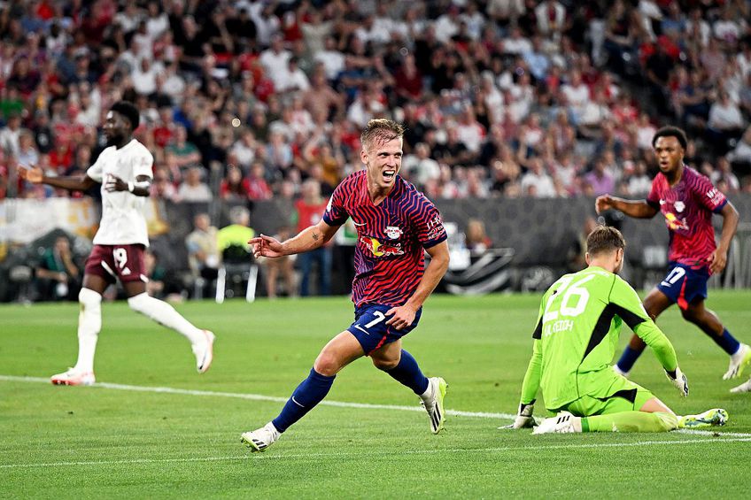 Dani Olmo, sărbătorind unul dintre golurile din Supercupa Germaniei // foto: Guliver/gettyimages