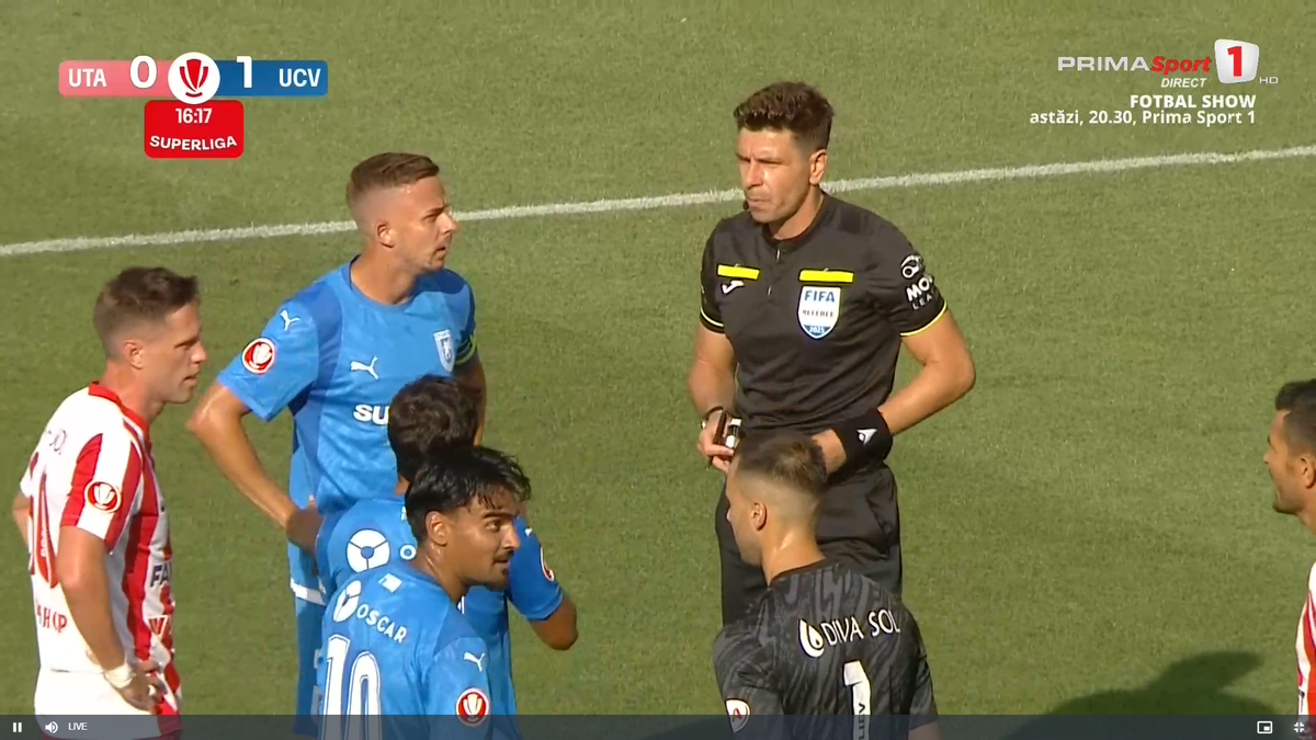 Penalty-ul obținut de Craiova în meciul cu UTA