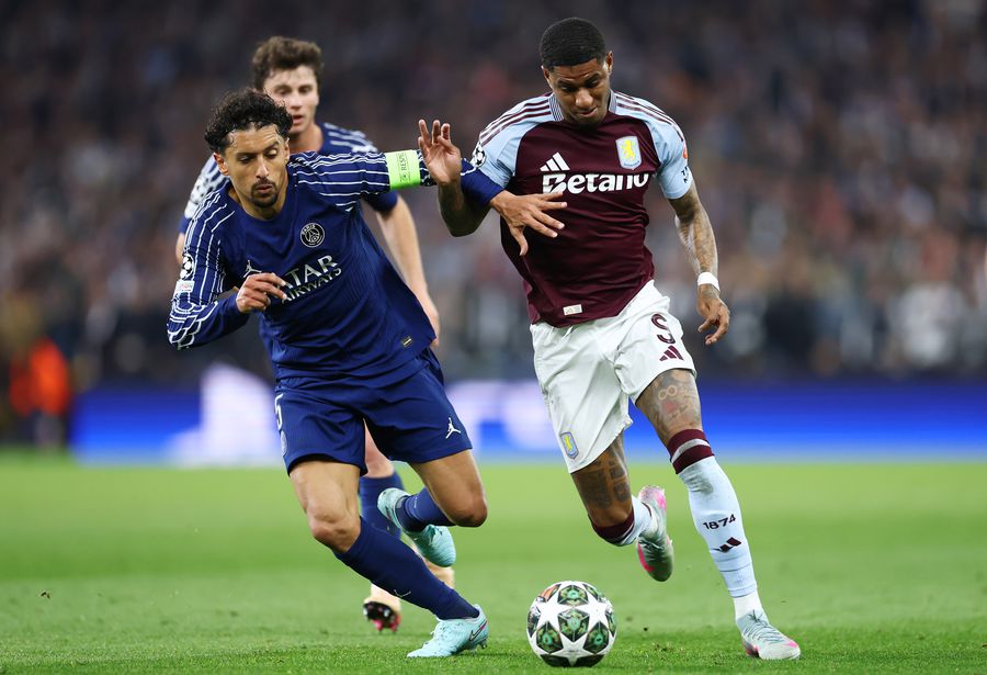 Marcus Rashford, evoluând pentru Aston Villa în Champions League (sezonul 2024/2025) // FOTO: Getty Images Starul lui Manchester United este dispus să renunțe la 40% din salariu pentru a semna cu Barcelona
