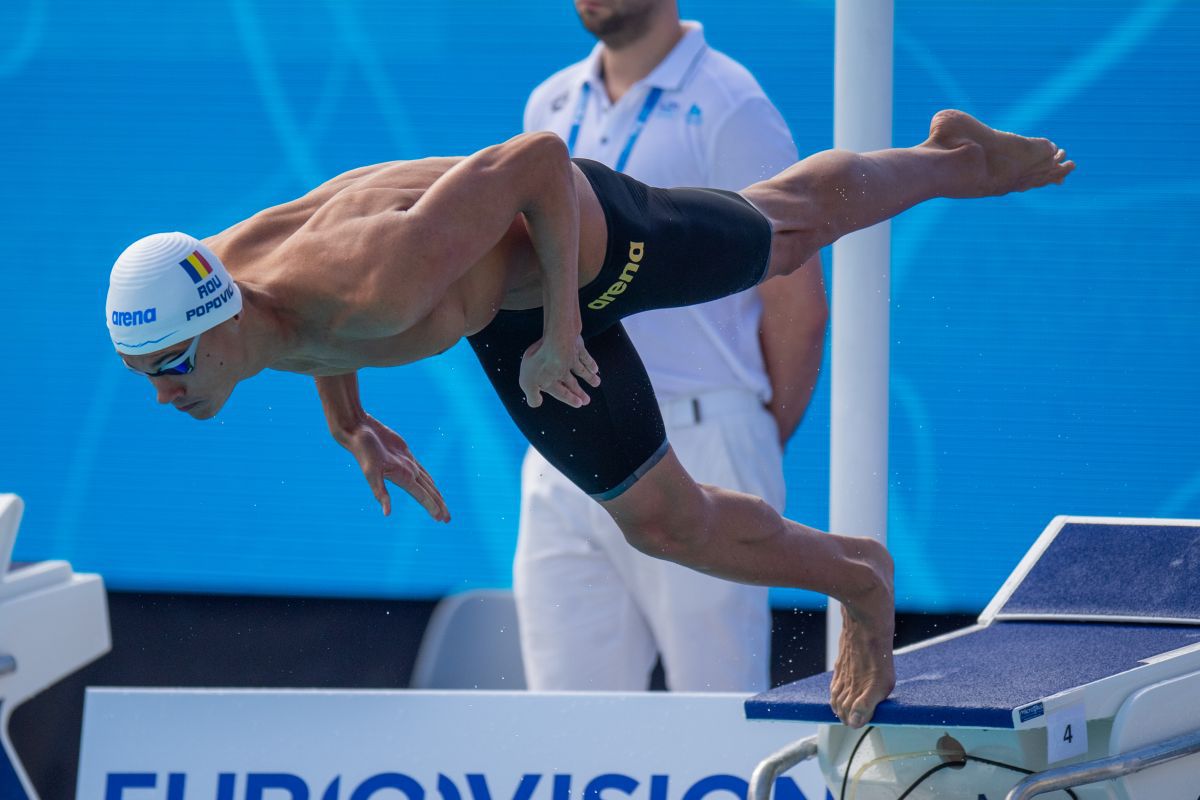 David Popovici, RECORD EUROPEAN în semifinala probei de 100 de metri liber de la CE! Rezultatele complete ale românilor