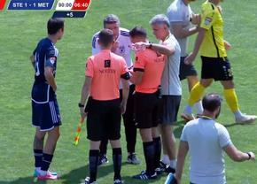 Scandal imediat după Steaua - Metaloglobus » Oprița și Vîrtej au sărit la arbitru: „Penalty discutabil”
