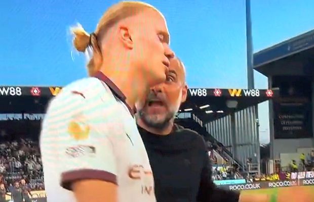 Pep Guardiola, furios la pauză cu Burnley! » S-a dus direct la Haaland, care marcase două goluri. Nici camera TV nu a scăpat