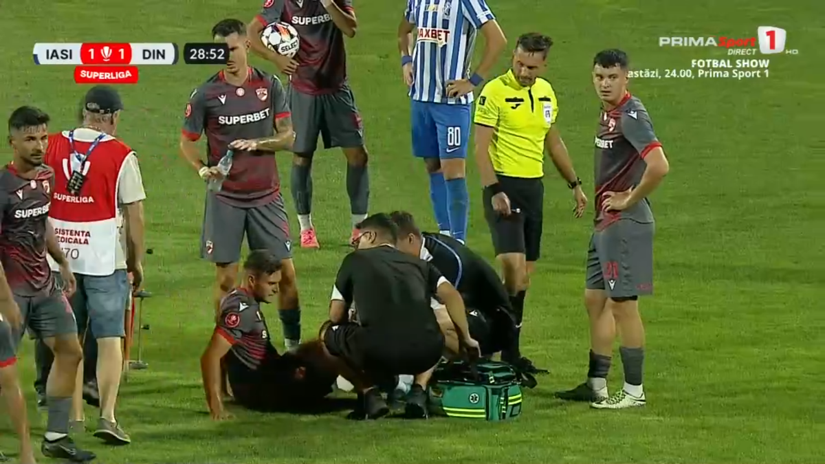 Dublă lovitură pentru Dinamo înaintea derby-ului cu Rapid! 2 jucători de bază s-au RUPT în prima repriză de la Iași » Cât de grave sunt accidentările