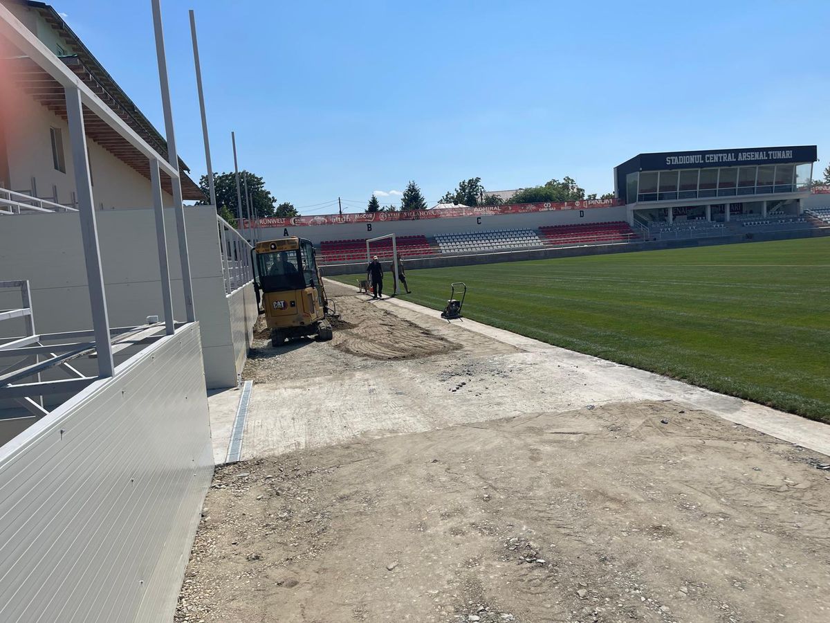 Imagini cu construcția noului stadion din Tunari