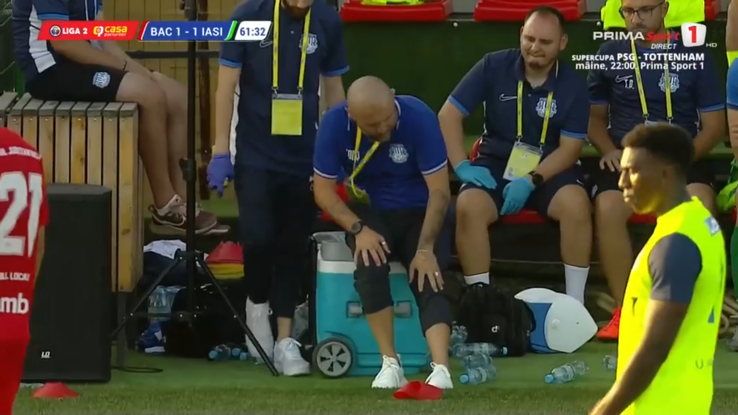 Tony da Silva s-a accidentat în FC Bacău - Poli Iași. FOTO: captură Prima Sport