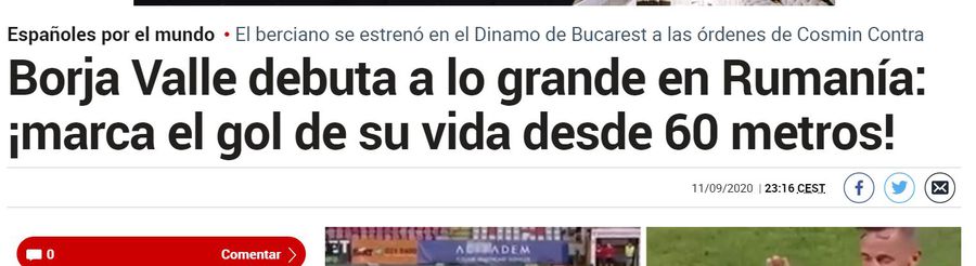 DINAMO. „Bijuteria” lui Borja Valle a făcut înconjurul planetei! Marca, AS și ESPN titrează: „Trofeul Pușkaș! Golul anului! Sunați la FIFA!”