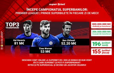 Peste 800.000.000 euro cheltuite pe transferurile din Premier League! Vezi cine e pe plus, câte echipe sunt pe minus și cine a făcut cele mai răsunătoare achiziții!