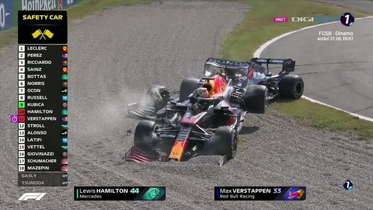 Accident Hamilton - Verstappen MP al Italiei + Imagini MP al Italiei