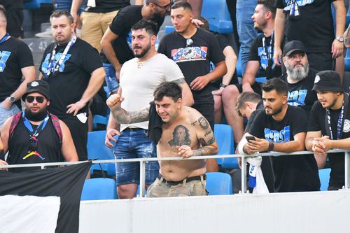 Ultrașii lui FC U Craiova, la meciul cu Dinamo, din Liga 1
