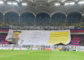 Duelul scenografiilor din FCSB - Dinamo » Roș-albaștrii și-au luat revanșa după 4 ani: „Sfârșitul e aproape”