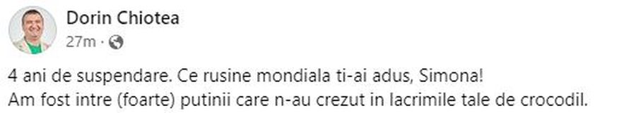 Fostul șef de la sport TVR, postare nemiloasă la adresa Simonei Halep: „N-am crezut în lacrimile tale de crocodil! Să ne aducem aminte ce e Roxadustatul”