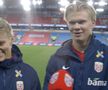 Martin Odegaard (stânga) și Erling Haaland după meci // foto: Facebook @ Fotballandslaget