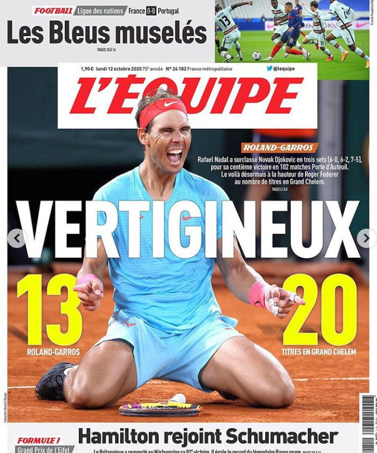 Roland Garros. Presa internațională, cuvinte memorabile pentru Rafael Nadal: „Ești cel mai mare pe care îl vom vedea vreodată!”