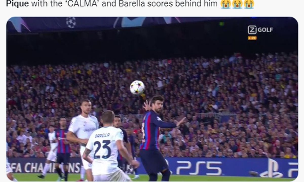 Internetul râde de Pique după gafa din Barcelona - Inter » Cele mai tari glume la adresa fundașului