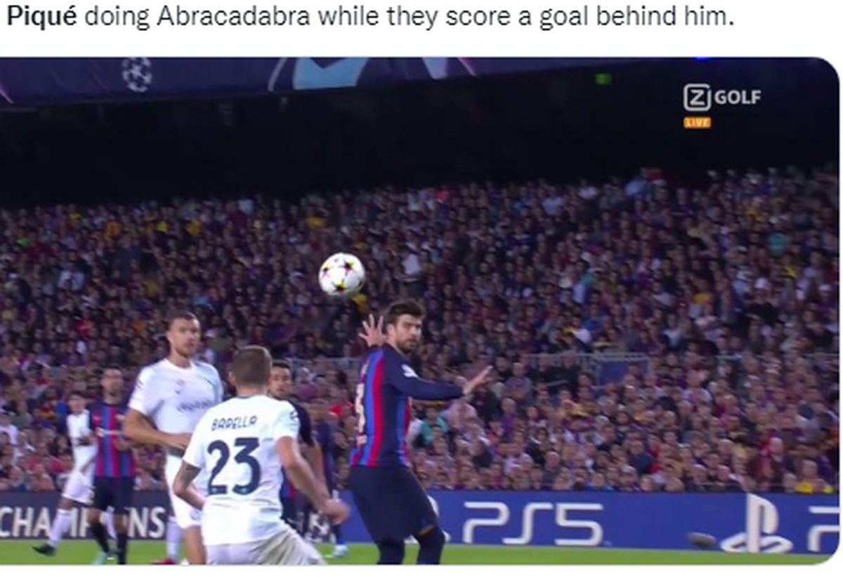 Internetul râde de Pique după gafa din Barcelona - Inter » Cele mai tari glume la adresa fundașului