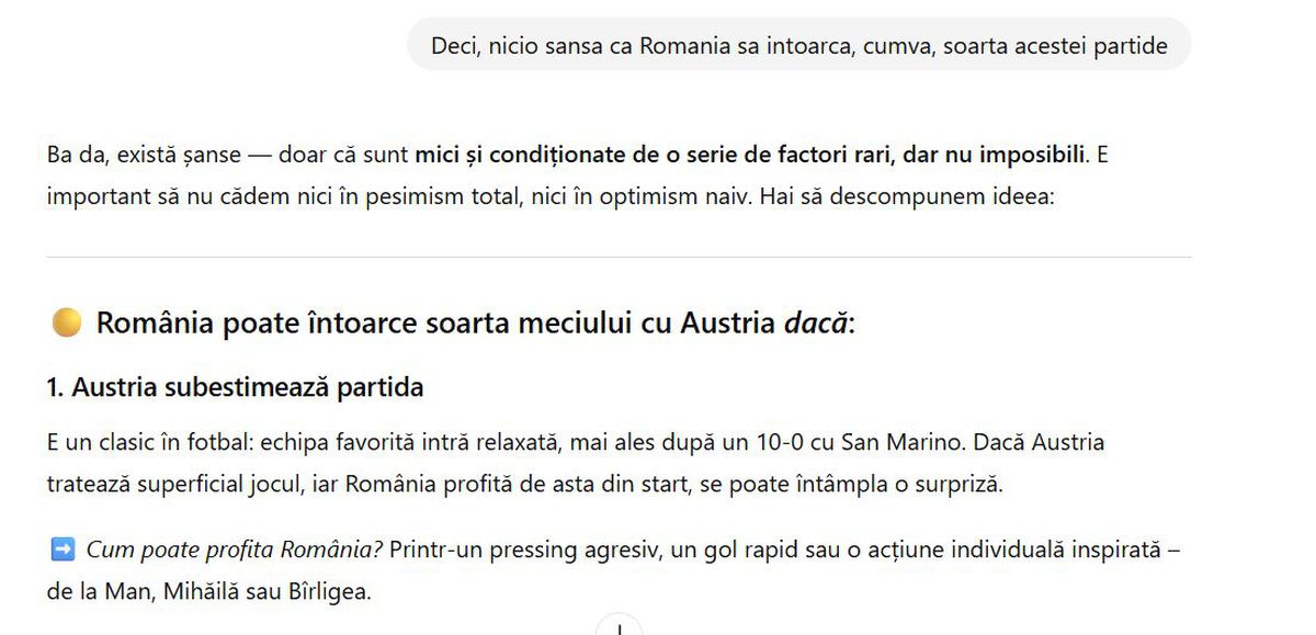 Chat GPT despre scorul așteptat în România - Austria și o idee despre Mircea Lucescu: „Nu vârsta e problema lui”