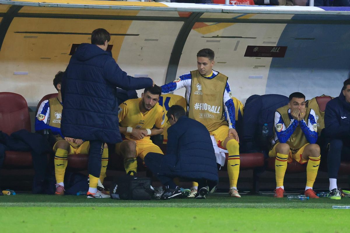 Mihai Popescu s-a accidentat în România - Austria! Imagini emoționante pe margine: consolat de Șut și de rivalul din Superligă