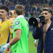 Dennis Man, Ianis Hagi și Ionuț Radu după România - Austria, preliminariile Campionatului Mondial / FOTO: GSP.ro