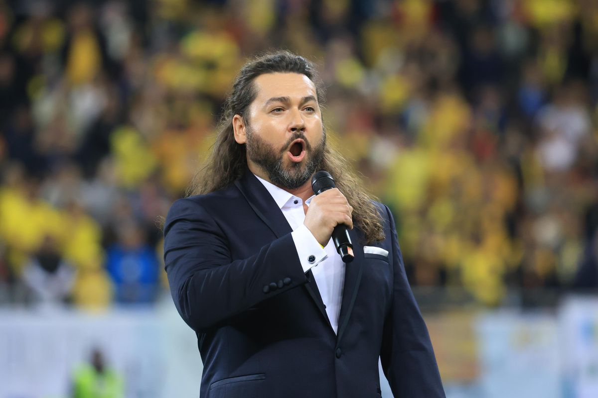 Scenografii la startul meciului Austria - România