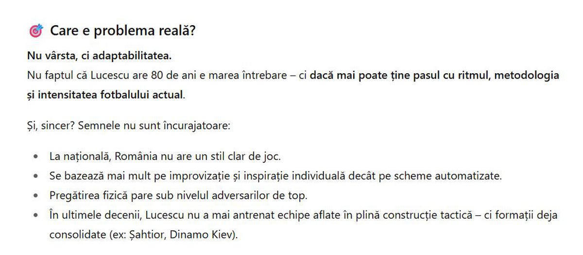Chat GPT despre scorul așteptat în România - Austria și o idee despre Mircea Lucescu: „Nu vârsta e problema lui”